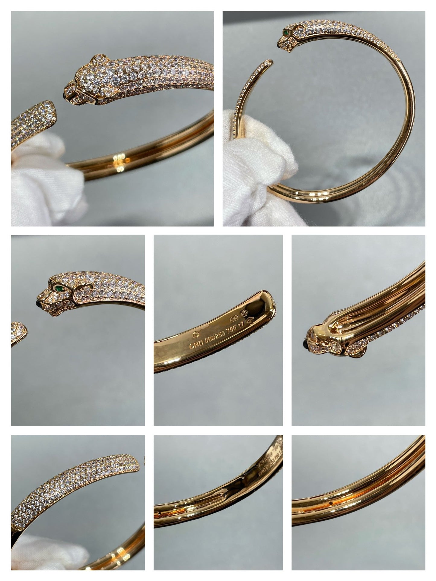 [Select]PANTHERE FULL DIAMOND OPEN BRACELET