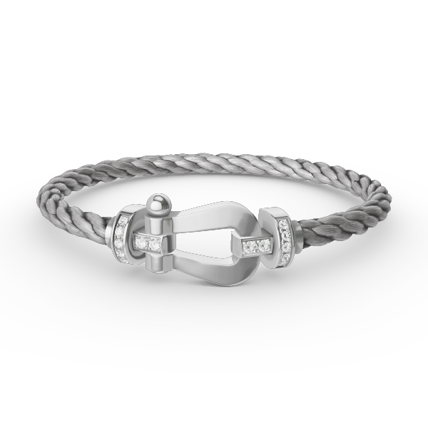 [Select]FORCE LARGE HORSESHOE HALF DIAMOND BRACELET SILVER