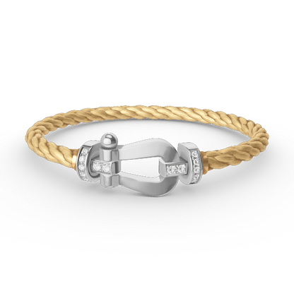 [Select]FORCE LARGE HORSESHOE HALF DIAMOND BRACELET SILVER