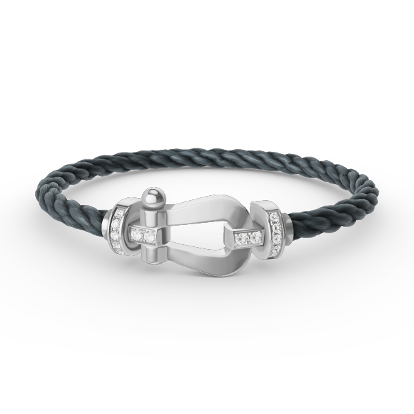 [Select]FORCE LARGE HORSESHOE HALF DIAMOND BRACELET SILVER