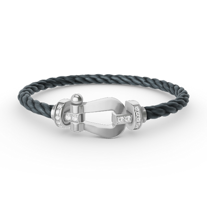 [Select]FORCE LARGE HORSESHOE HALF DIAMOND BRACELET SILVER