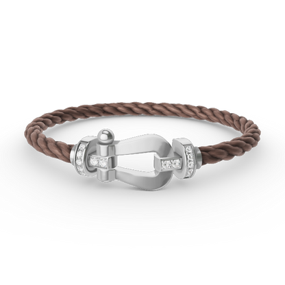 [Select]FORCE LARGE HORSESHOE HALF DIAMOND BRACELET SILVER