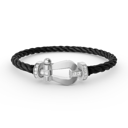 [Select]FORCE LARGE HORSESHOE HALF DIAMOND BRACELET SILVER