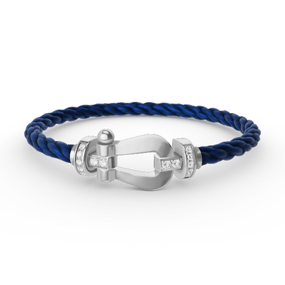 [Select]FORCE LARGE HORSESHOE HALF DIAMOND BRACELET SILVER