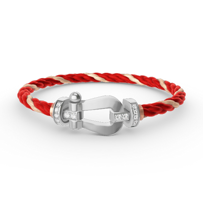[Select]FORCE LARGE HORSESHOE HALF DIAMOND BRACELET SILVER