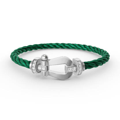 [Select]FORCE LARGE HORSESHOE HALF DIAMOND BRACELET SILVER