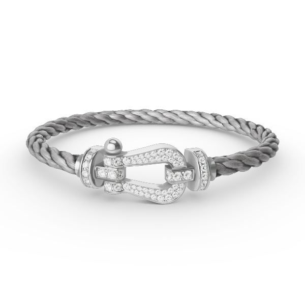 [Select]FORCE LARGE HORSESHOE FULL DIAMOND BRACELET SILVER