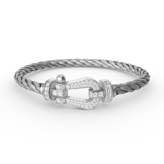 [Select]FORCE LARGE HORSESHOE FULL DIAMOND BRACELET SILVER