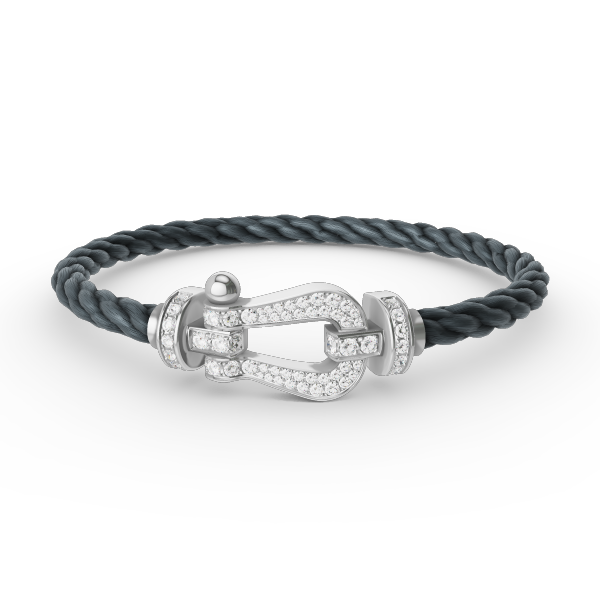 [Select]FORCE LARGE HORSESHOE FULL DIAMOND BRACELET SILVER