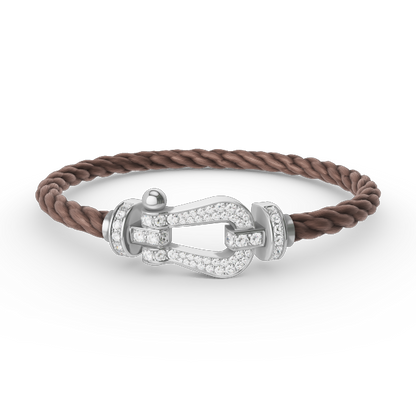 [Select]FORCE LARGE HORSESHOE FULL DIAMOND BRACELET SILVER