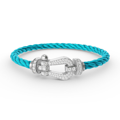 [Select]FORCE LARGE HORSESHOE FULL DIAMOND BRACELET SILVER