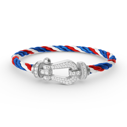[Select]FORCE LARGE HORSESHOE FULL DIAMOND BRACELET SILVER