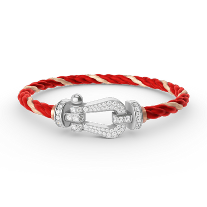 [Select]FORCE LARGE HORSESHOE FULL DIAMOND BRACELET SILVER