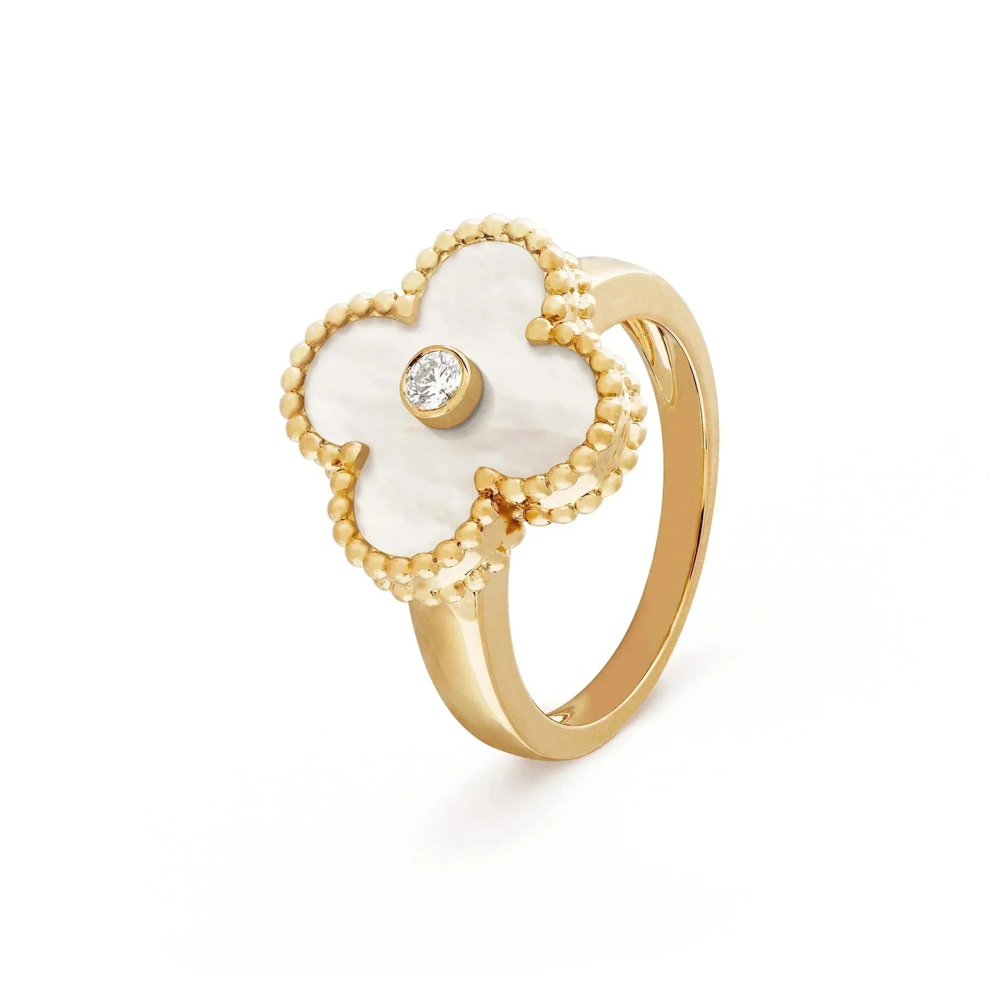 [Select]CLOVER PINK MOP RING GOLD DIAMOND